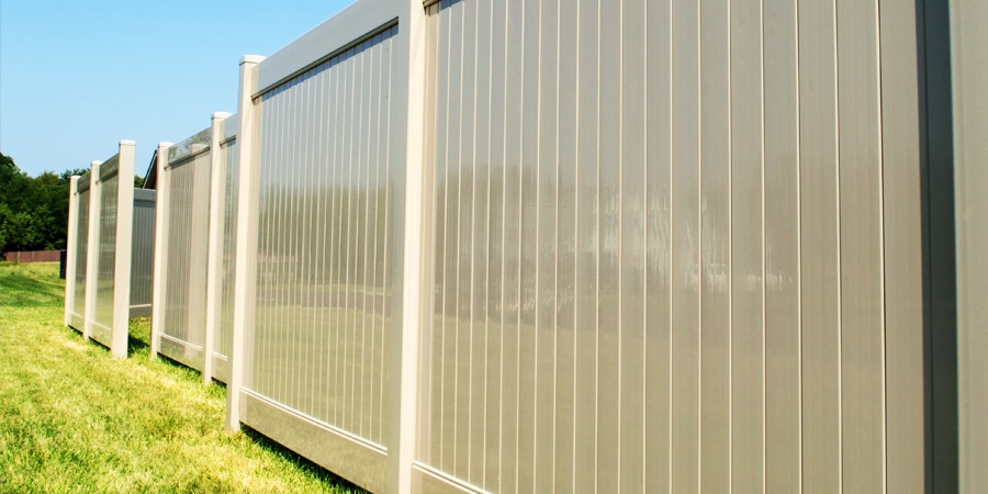 Tan Vinyl Privacy Fence installed in Durham North Carolina
